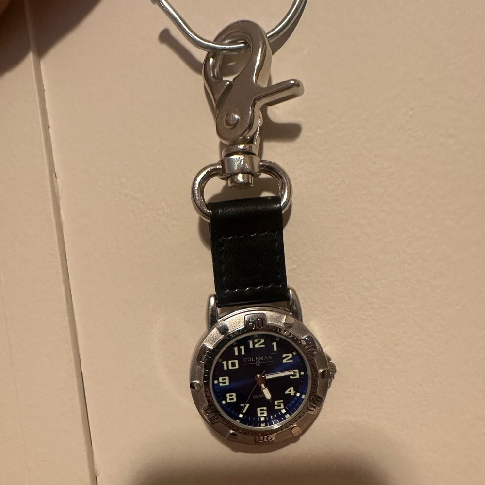Coleman Black and Silver Clip-On Timepiece